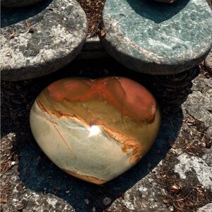 Polychrome Jasper Puffy Heart | Madagascar Jasper | 230g Crystal Heart